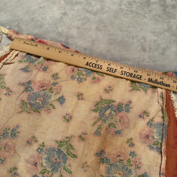 VTG Half Apron Colorful floral 1950s ties as waist Trad wife MCM pocket - Picture 6 of 6